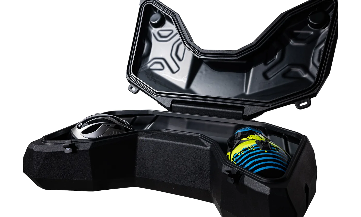 Open SmartBox Pro with two helmets inside