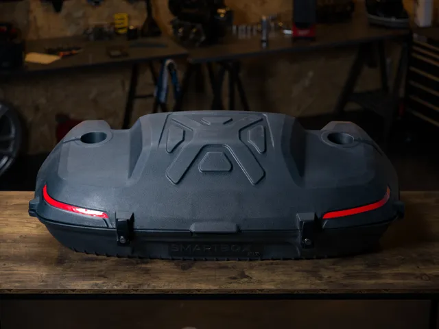 Angled top view of the SmartBox lid