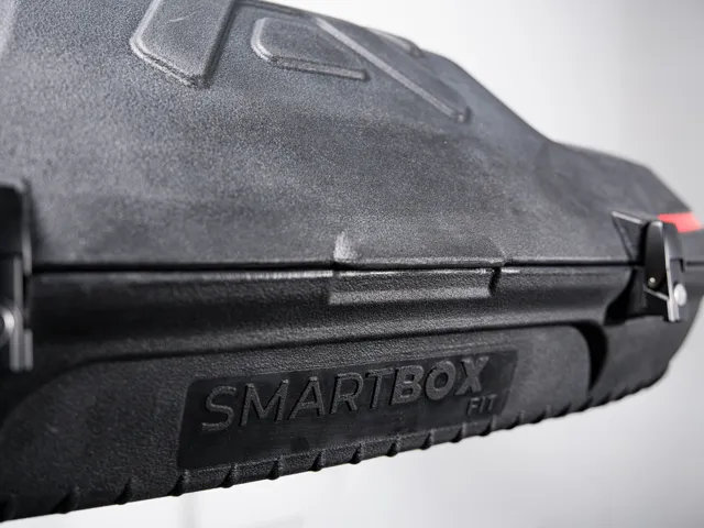 Embossed SmartBox logo and latch detail