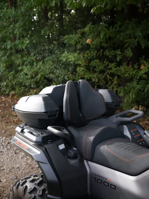 SmartBox beside the ATV passenger backrest